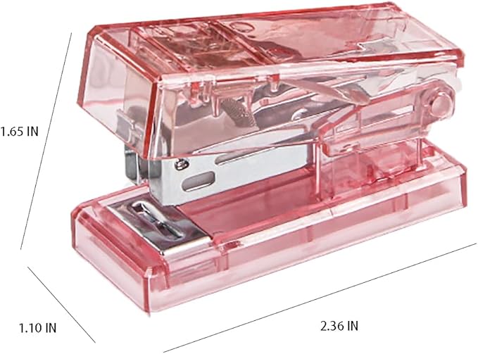 Mini Stapler, Portable Stapler, with 1000 Standard Staples, Suitable for Home Office, for Work and Study Use (Pink)