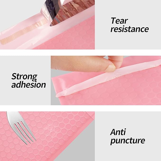 Bubble Mailers 3.5x5 inch 40Pack Pink Bubble Mailers Self-Seal Padded Mailing Envelopes Bubble Opaque Padded Mailer for Small Businesses to Package and Mail Jewelry Cosmetics#0000