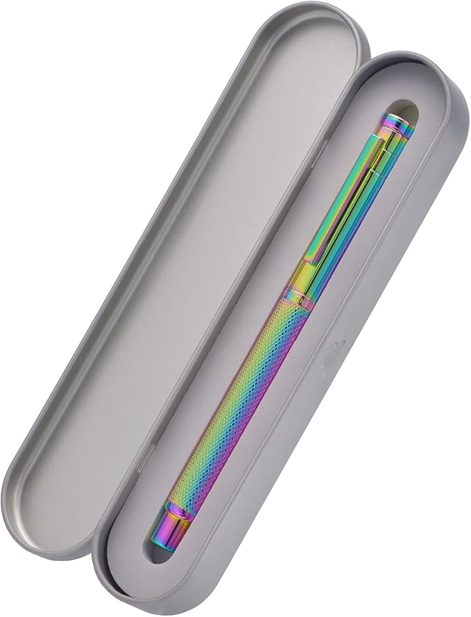 Asvine Hongdian Forest Fountain Pen Extra Fine Nib Rainbow Color with Converter and Metal Pen Box Set