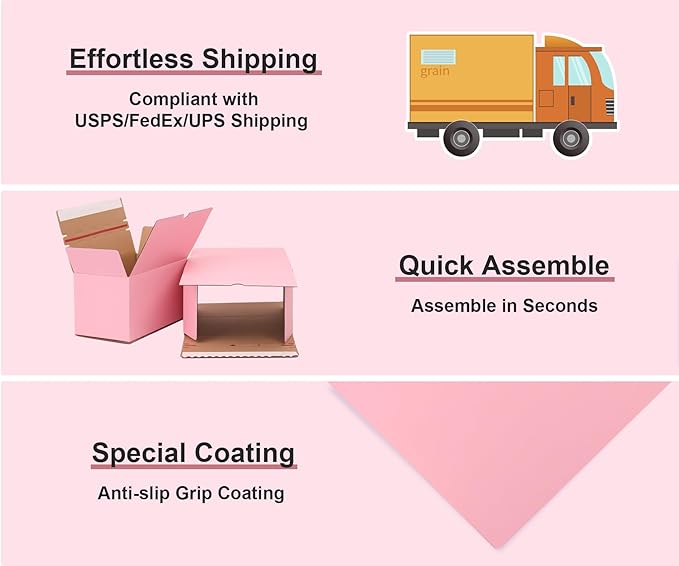30 Pack 9x4x6" Shipping Boxes, Medium Bulk Corrugated Mailers Cardboard Pink Zipper Boxes for Packaging Small Business