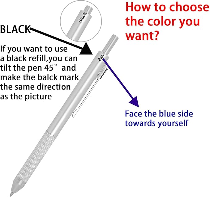 4 in 1 Multi Function Refillable and Retractable Multi Color Pen,Black Red Blue Ballpoint Pen and 0.5mm Multicolor Pencil, Multicolor Pen Gift for Journaling (Black)