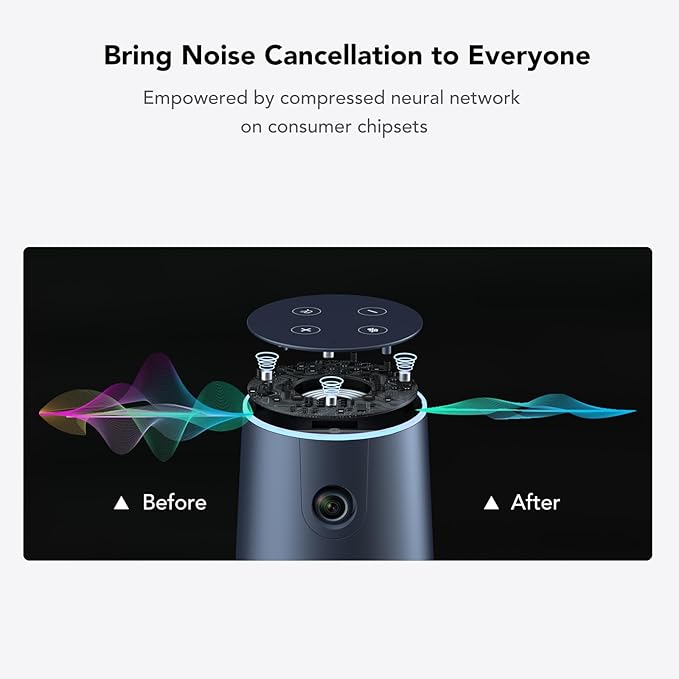 NUROUM C40(2nd Gen) 2K Video Conference Webcam with Microphone and Speaker, 5X Zoom, 4 Noise Cancelling Mics Conference Room Camera, 120°Ultra Wide Angle, 16ft Voice Pickup, for Zoom/Skype/Teams