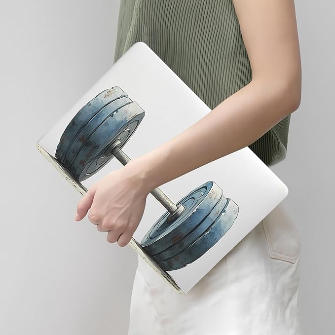 DTangLsm Compatible for MacBook Air 13 inch Case 2025 2024 2023 2022 M4 M3 M2 A3240 A3113 A2681, Smooth Plastic Hard Shell Protective Cover for MacBook Air 13.6 Laptop Case+Keyboard Cover, Big Barbell