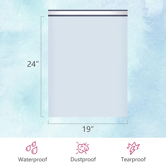 UCGOU Poly Mailers 19x24 Inch White 100 Pack Extra Large Shipping Bags Strong Thick Mailing Envelopes Self Seal Adhesive Waterproof and Tear Proof Boutique Postal for Clothing Quilt and More