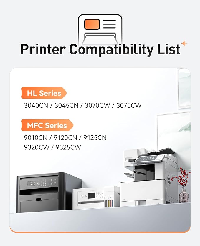 TN210 Toner Cartridge Set 4-Pack Replacement for Brothe TN-210 Compatible with MFC-9325CW MFC-9125CN HL-3070CW 3040CN 3045CN 3075CW MFC-9320CW MFC-9120CN 9010CN Color Printer Black Cyan Yellow Magent