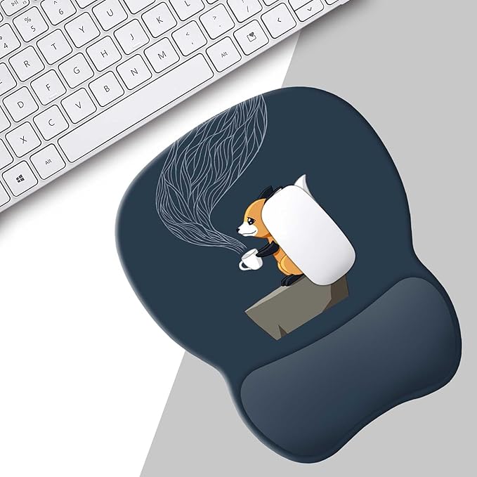 Cute Ergonomic Gel Mouse Pad with Wrist Rest, Gaming Non-Slip PU Base for Computer Office, Comfortable Laptop Desk Accessories Decor