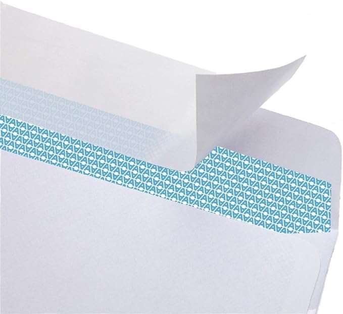 Aimoh 1000#10 Custom Printed Security Tinted Self-Seal Envelopes - Personalized with Logo and Address/Return Address Imprinted -Size 4-1/8 X 9-1/2" -White -24 LB -1000 Count (74001)