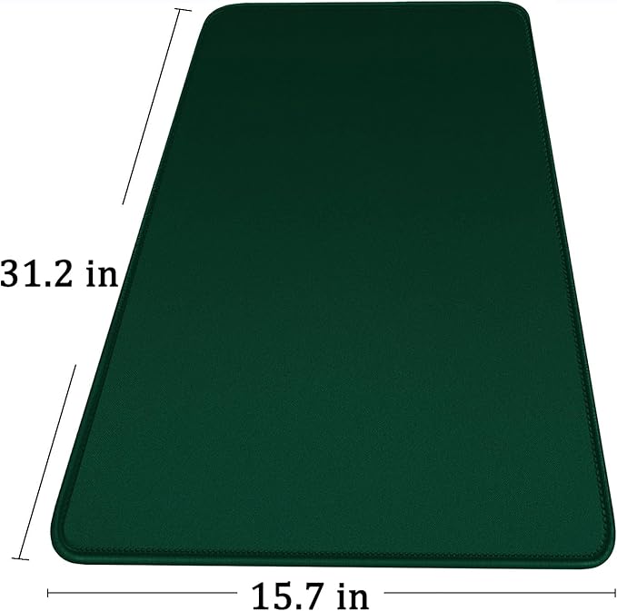 Gaming Mouse Pad with Stitched Edges, Durable Non-Slip Natural Rubber Base, Waterproof Computer Keyboard Pad Mat for Esports Pros/Gamer/Desktop/Office/Home - Green