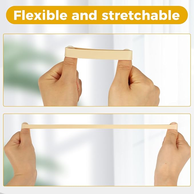 Size #82 Tactical Rubber Bands - Pack of 60 Heavy-Duty, Extra Thick and Wide UV, Heat, and Cold-Resistant Industrial-Grade Elastic Bands for Camping, Cycling, and Fishing (light brown)