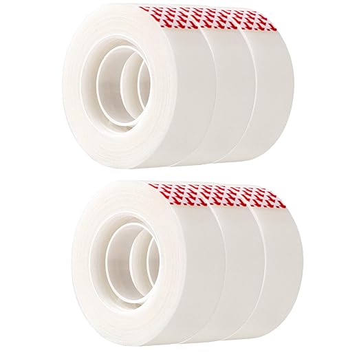 Amazon Basics Matte Finish Tape, 6 Pack, 2.1 x 0.75 inch, Translucent