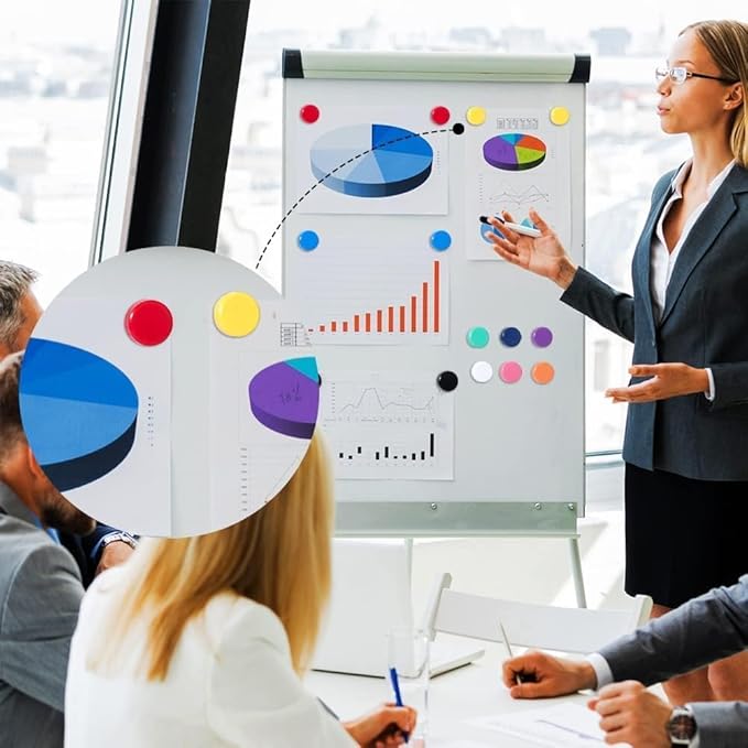 Qualsen Fridge Magnet, 50 Pack Cute Magnets for Whiteboard, Refrigerator, Locker, Office, Classroom, Kitchen (Blue)