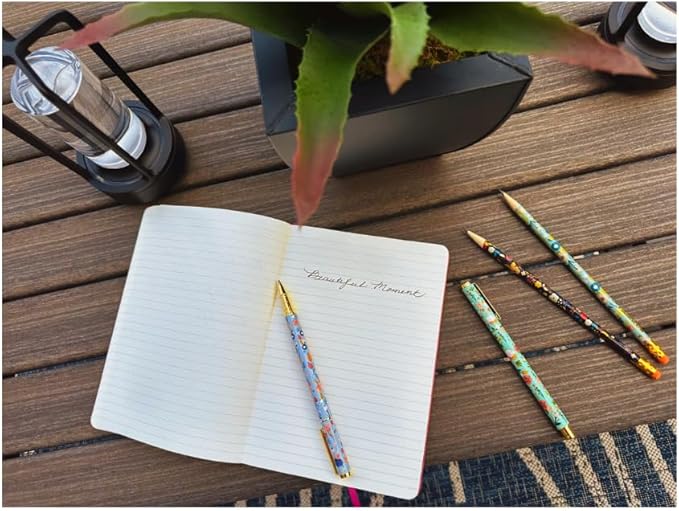 Channie's Beautiful Floral Rollerball Pen - Smooth Writing & Perfect for Home Office, Pen for Handwriting, Great Gift Idea for Teachers, Graduation Coworkers - Teal