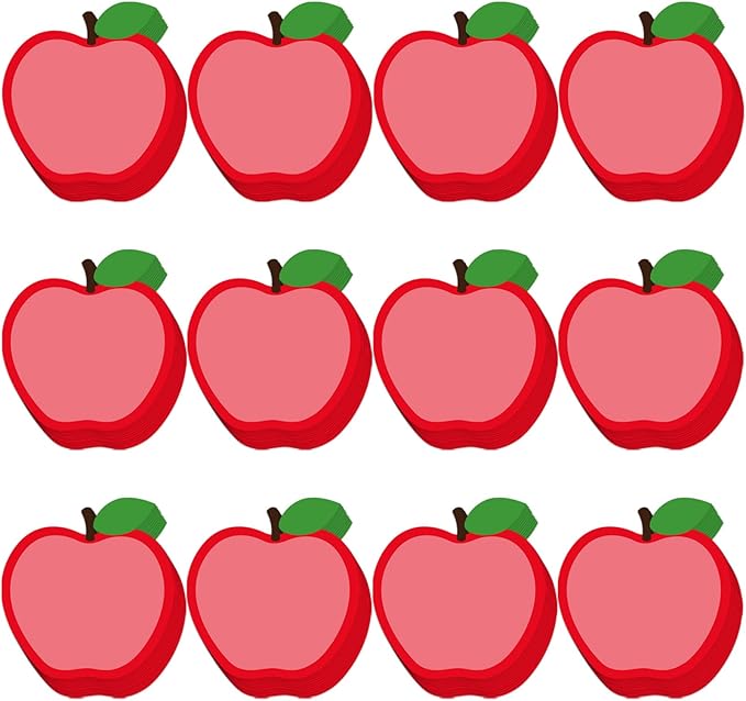 12 Pieces Apple Sticky Notes Cute Fruit Apple Sticky Notes Self-Adhesive Cartoon Fruit Sticky Note Pads Sticky for School Office Home Supplies Students Teachers Gifts