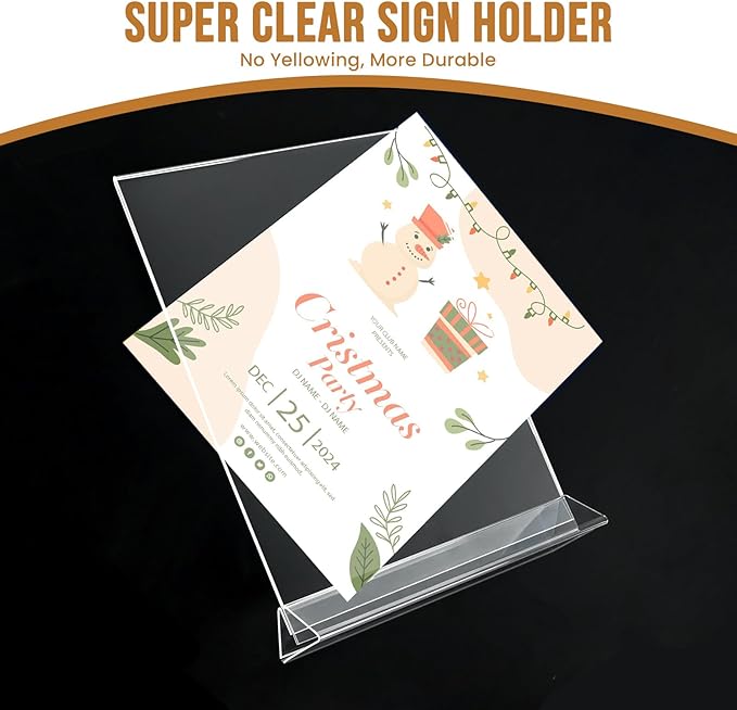 9 Pack Acrylic Sign Holder 8.5x11 Inch, Double Sided Clear Flyer Display Stand, Plastic Menu Stand, Table Top Sign Picture Paper Frames for Wedding table Number Office Store Restaurant