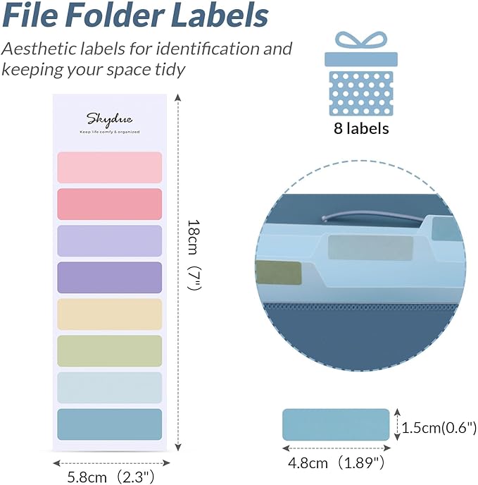 SKYDUE Accordion File Organizer, 5 Pocket Expanding File Folders with Pockets, Document Organizer, Portable Paper Organizer，School Office Supplies Blue