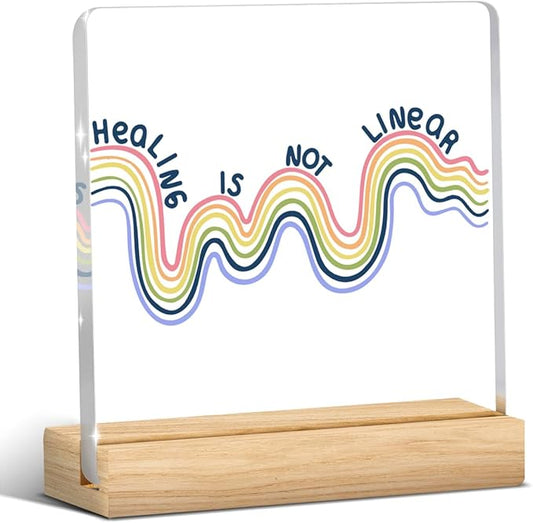 Positivity Therapy Office Decor, Mental Health Office Desk Decor, Therapist Offices Must Haves, Gifts for Women Psychologist Therapist, Halloween Christmas Gift Mental Health Awareness Acrylic Sign