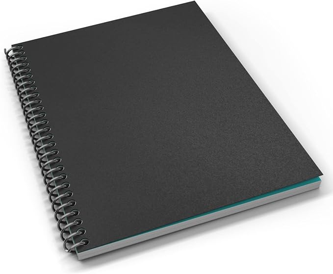 Binditek 50 Pack 16 Mil Sand-Textured Polycover - Plastic Binding Cover for Letter Size - Business Reports and Proposals - Lightly Sanded Finish - Square Corners, Un-Punched, Black