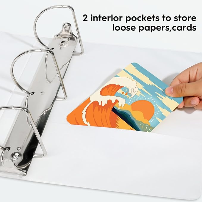 Comix Durable 3 Ring Binder, 5 inch D Ring Binders, Hold 950 Sheets of US Letter Size Paper, 2 Pack (White)