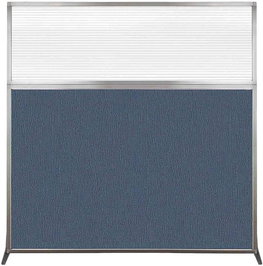 Versare Hush Screen Portable Room Divider | Workstation Wall Divider | Freestanding Privacy Hush Panels | Clear Fluted Windows | Fabric Office Divider Screen | Great for Room Separation