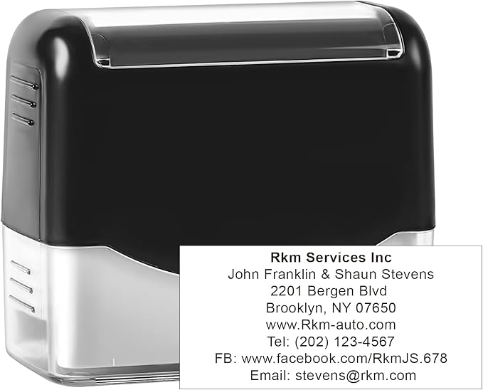 XX-Large Size Custom Self-Inking Stamp Customized Return Address Stamp - Up to 8 Lines of Text Choose from Many Fonts & Ink Colors