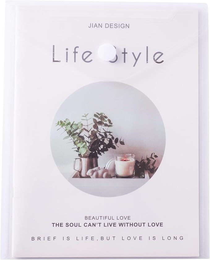 8.5 x 11 Vertical Clear Letter Sized Plastic Envelopes Document File Storage Holder 40 Pack Hook Loop Closure