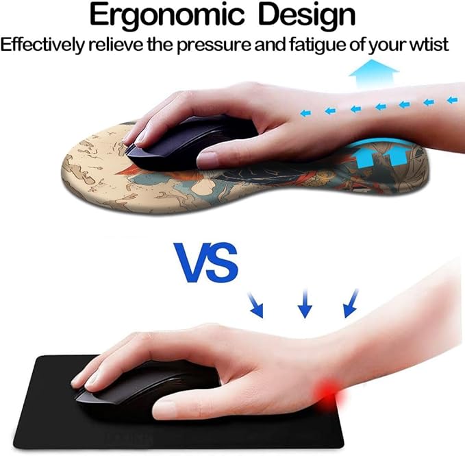 Ergonomic Mouse Pad with Wrist Support,Mouse Pad with Wrist Rest and Coaster Set,Office Supplies Non-Slip Mouse Pads for Desk, Non-Slip Comfortable,Cute Cat