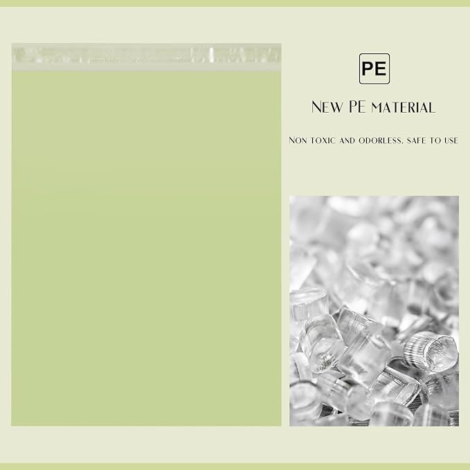 Metronic Poly Mailers 10X13 100PC, Sturdy Shipping Bags for Small Business, Waterproof Mailers Poly Bags, Strong Adhesive Shipping Envelopes for Clothing, Efficient Mailing Envelopes in Avocado Green