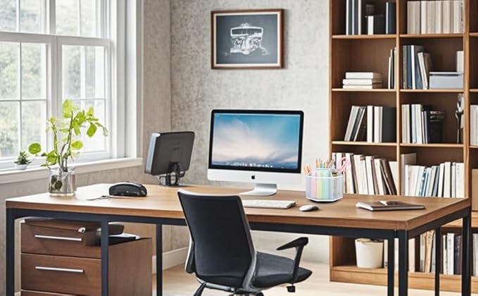 Exerz Desk Organiser/Mesh Desk Tidy Candy/Pen Holder/Multifunctional Organiser 360 Rotating