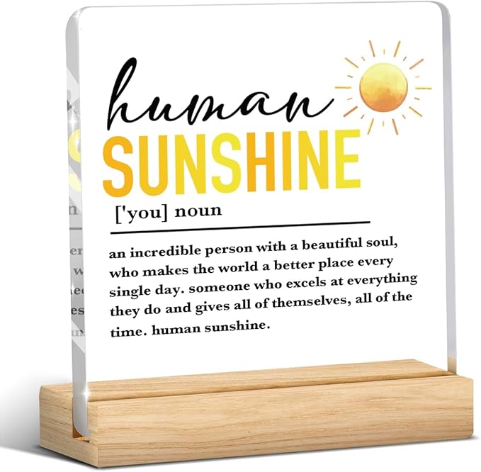 Office Decor for Women Coworker Gifts for Coworkers Sunshine Gifts for Women Leader Teacher Mentor, Human Sunshine Definition Motivational Acrylic Office Desk Decor