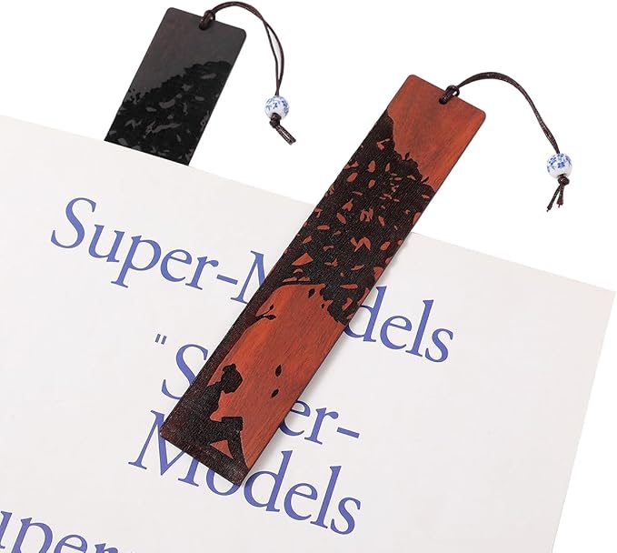 Couple Bookmarks for Men Women, Unique Wood Bookmark, Couple Gift for Men Women Boyfriend Girlfriend, Anniversary Gift (Reading Under The Tree)