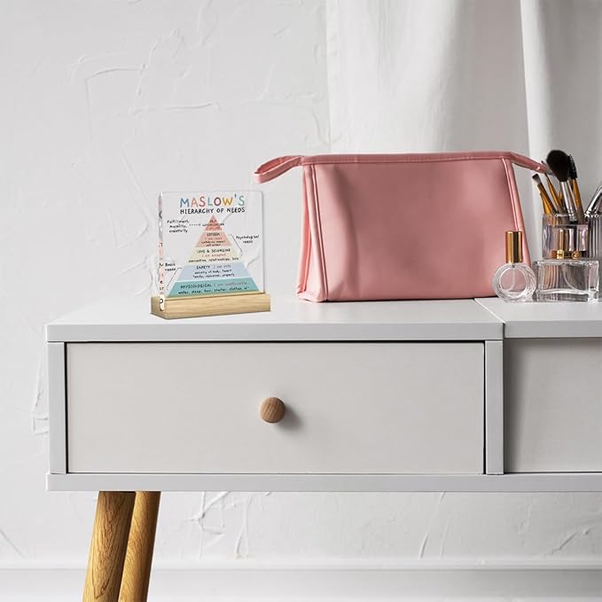 Therapy Office Decor, Counsellor Office Desk Decor, Counselor Offices Must Haves, Gifts for Women Therapist Psychologist Counselors, Maslow's Hierarchy of Needs Acrylic Sign Halloween Christmas Gift