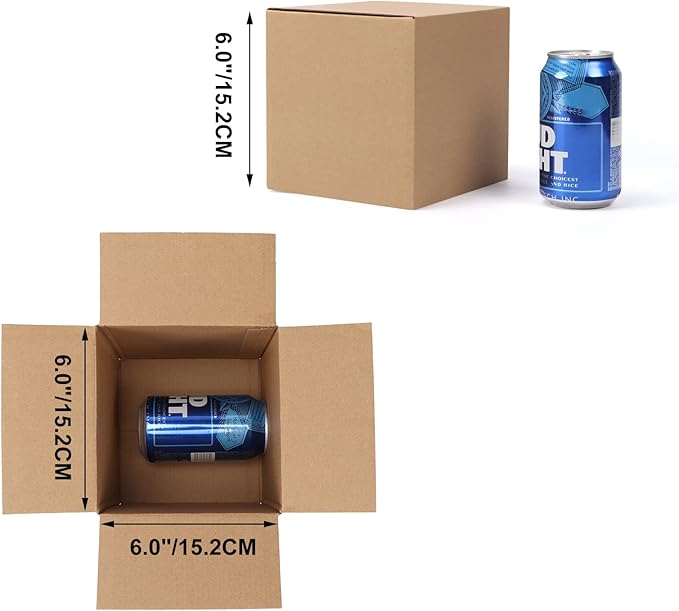 CRUGLA 40 Packs Shipping Boxes 6x6x6, Corrugated Cardboard Brown Mailing Box Bulk for Packing