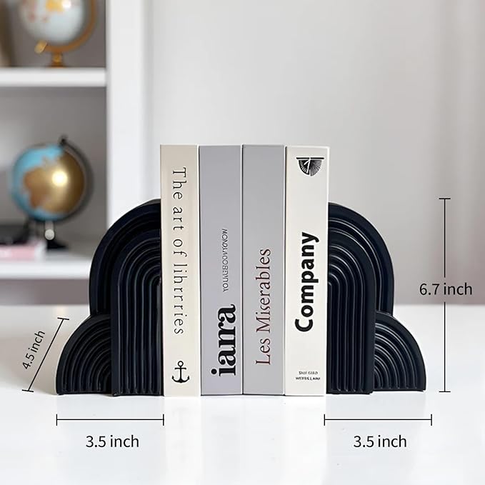 LIFFY Cloud Decorative Book Ends,7" Resin Non Skid Book Ends for Heavy Books,Elegant Book Holder for Shelves,Indoor Shelf Decorations to Hold Books for Home Office Study Desk