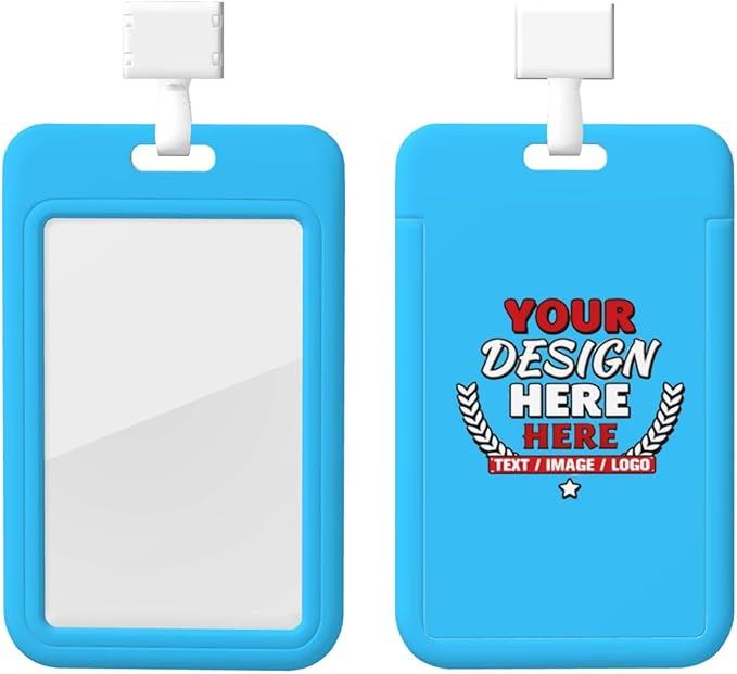 Custom Id Badge Holder Customizable Personalized Id Card with Photo Logo for Employee Work Office Staff Name Tag