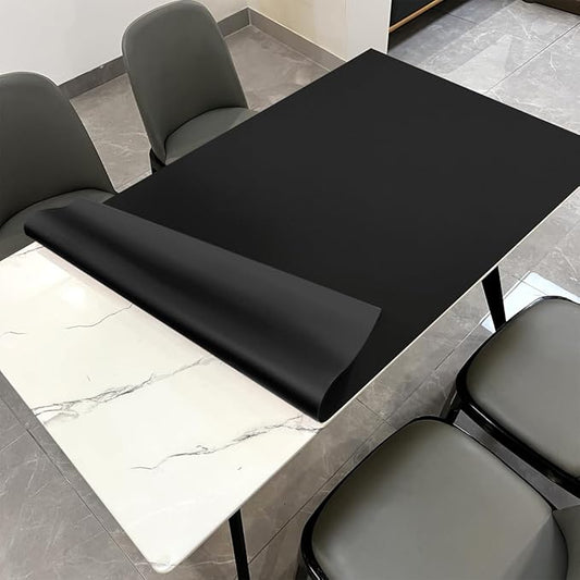 Leather Table Cover,1.8mm Thick,36x48 Inch Table Protector,Table Protector for Dining Room Table,Table Pads for Dining Room Table.(Black+Black,36x48)