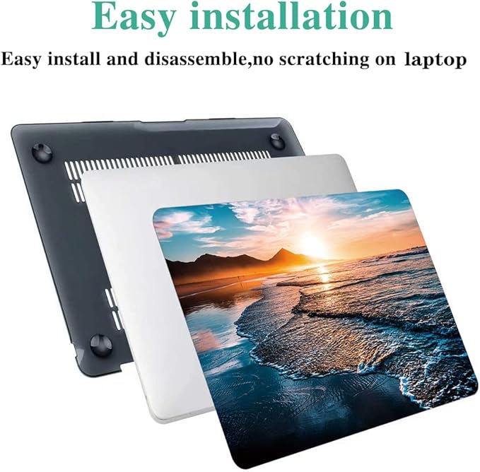 DTangLsm Compatible with MacBook Pro 13 inch Case 2022 2021 2020-2016 Release M2 M1 A2338 A2289 A2251 A2159 A1989 A1706 with Touch Bar, Slim Plastic Hard Shell MacBook Pro Case & Keyboard Cover, Beach