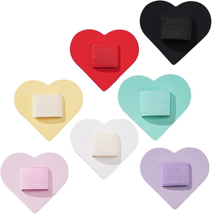 Set Of 7 Love Heart Shaped Pen Clip PU Leather Adhesive Pencils Holder Writing Supplies Laptops Accessories Cute Heart Shaped Pen Clip