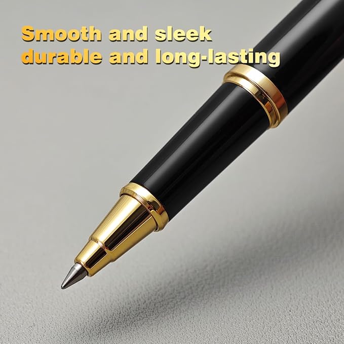 Luxury Ballpoint Pen, 24k Gold Trim, Best Rollerball Pen Gift Set for Men and Women, Perfect for Signature Executive Office, Beautiful Pen Gift Box, Writing and Drawing (White)