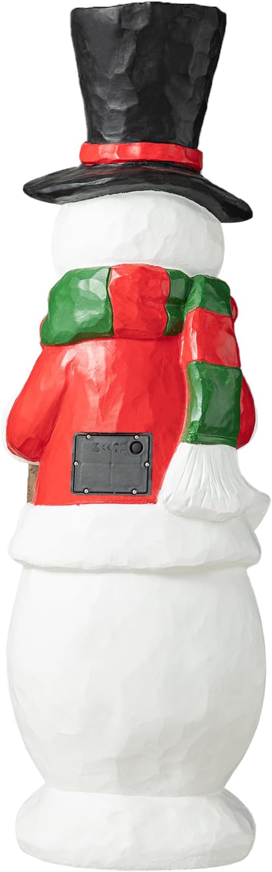 Glitzhome 29.25"H Christmas Resin Snowman Porch Decor with 8 Warm Lights and Timer, Xmas Winter Wall Yard Standing for Patio Front Porch Indoor Outdoor Home Welcome Sign Decor