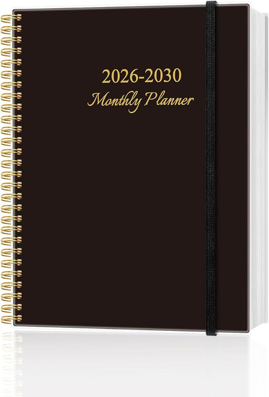 2026-2030 Monthly Planner - 60 Month PLanner Calendar from January 2026 to December 2030, 5 Year Planner 2026-2030 with Flexible Cover, Inner Pocket, Perfect for Home | School | Office, 8.5" x 11", Black