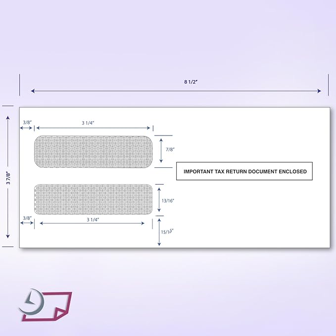 NextDayLabels - Envelopes, Designed to fit W-2 3-Up Employee Tax Forms, Horizontal Format (Pack of 500 Self Seal Envelope)