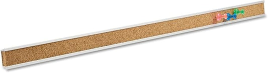 Quartet Bulletin Bar Strip, Cork Board, 48" x 1", Aluminum Frame, Beige (2006)