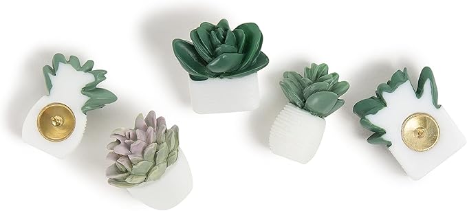 U Brands Succulent Push Pins Set, Office Supplies, Three Assorted Styles, 9 Count