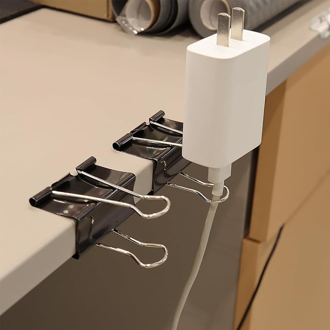 Extra Large Binder Clips (36 Pack) 2 Inch, Big Paper Clamps for Office Supplies, Black