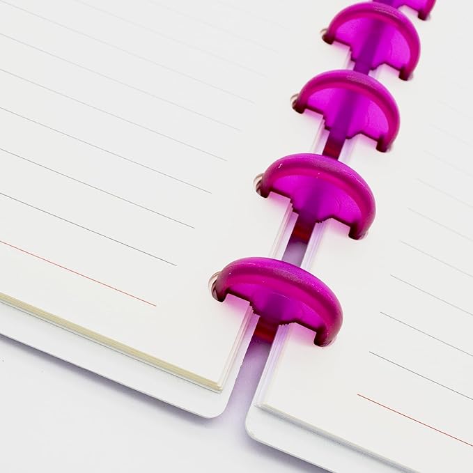 100pcs Discbound Notebook Discs DIY Planner Accessories fits for Tul,Levenger,Arc,Happy Planner,Talia(Transparent Purple,1.1inch/28mm)