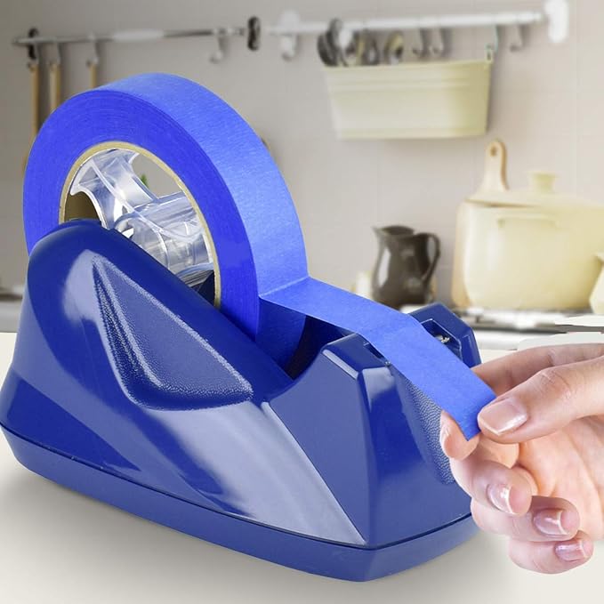 Acrimet Premium Desktop Tape Dispenser Jumbo, Plastic, Non-Skid Base (Heavy Duty) (Deep Blue Color)