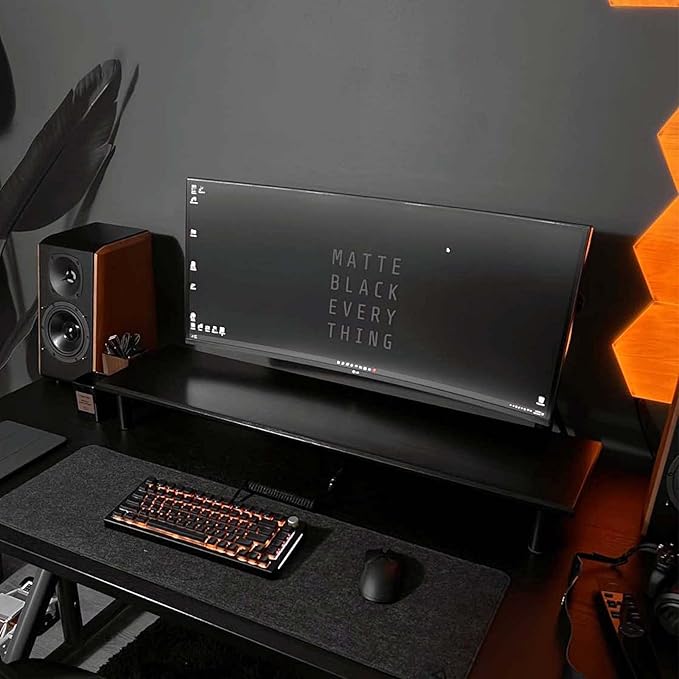 Bamboo Dual Monitor Stand Riser, Supports 2 Monitors, Printer, Heavy TV up to 300 lbs and 75 Inches