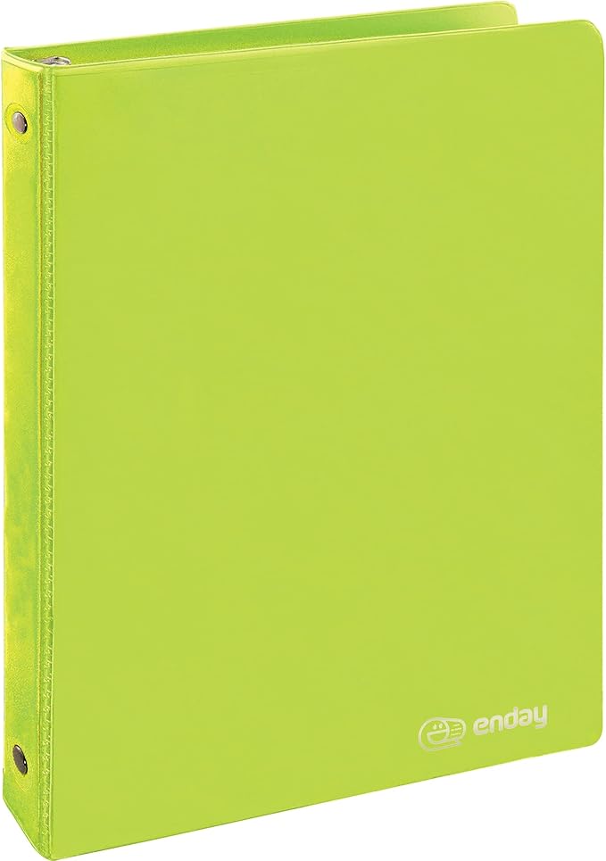 ½ Inch 3 Ring Binder .5 inch Green Clear View Cover with 2 Inside Pockets, Colored School Supplies Office and Home Binders – by Enday