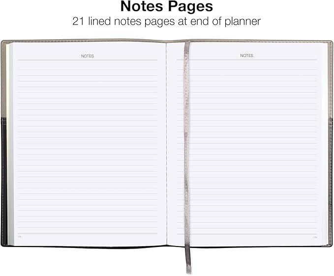2026 Planner Calendar, 8"x10" : Includes 14 Months (November 2025 - December 2026) / 2026 Weekly Planner/Weekly Agenda/Monthly Calendar Organizer (Gray/Black)