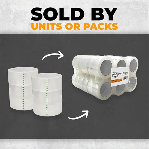 WOD CST20WBA Tan Packing Tape - 2" in. x 60 Yards Per Roll (36 Rolls) - Strong Heavy-Duty Industrial Shipping Box Packaging Tape for Moving, Office, & Storage